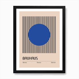 Bauhaus Design Blue Dark Art Print