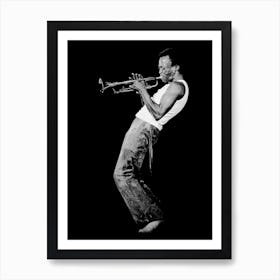 Miles Davis Jazz Trumpet Player Line Illustration Art Print