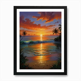 Sunset On The Beach 10 Art Print