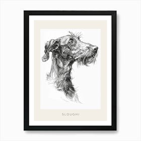 Sloughi Dog Line Sketch 1 Poster Art Print