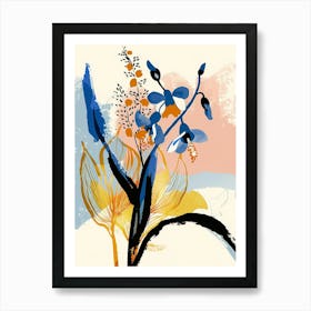 Colourful Flower Illustration Forget Me Not 2 Art Print