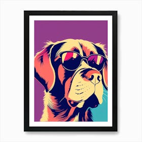 Dog In Sunglasses Canvas Art, colorful dog illustration, dog portrait, animal illustration, digital art, pet art, dog artwork, dog drawing, dog painting, dog wallpaper, dog background, dog lover gift, dog décor, dog poster, dog print, pet, dog, vector art, dog art. Art Print