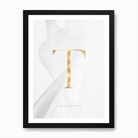Letter T Gold Art Print