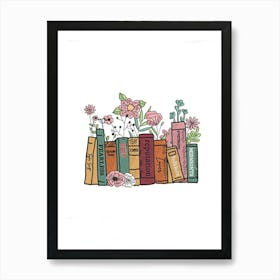 Books And Flowers taylor swift album titles Art Print