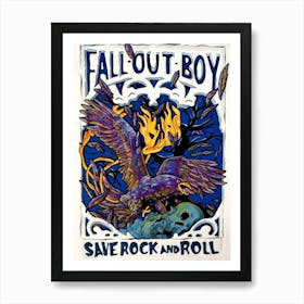 Rock Band Poster Collage Graphic Design Fall Out Boy Art Print