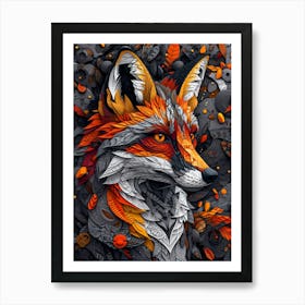 Fox in the forest Art Print