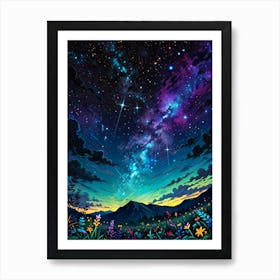 Night Sky With Stars 13 Art Print