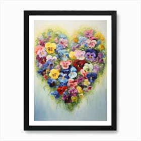 Pansies In Heart Formation 2 Art Print