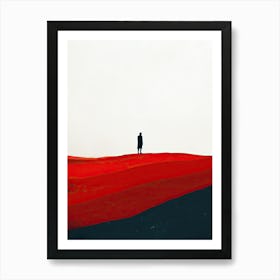 Man In The Desert, Minimalism Art Print