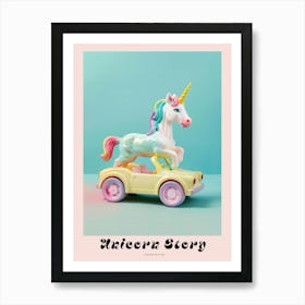 Toy Unicorn In A Toy Car 2 Poster Art Print