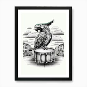 Zazu Parrot On Drum Art Print