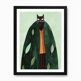 Cat In A Cape Art Print