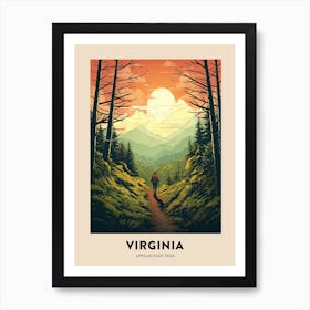 Appalachian Trail Usa 1 Vintage Hiking Travel Poster Art Print