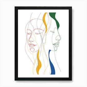 Abstract Women Faces 2 Art Print