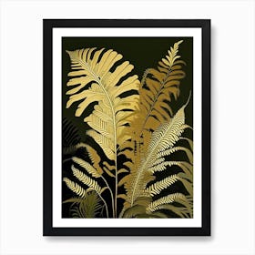 Golden Fern Rousseau Inspired Art Print
