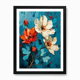 Flowers In Blue And White Art Print