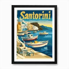 Aihrgdesign A Retro Travel Poster For Santorini 1 Affiche