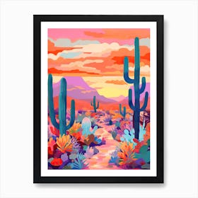 Colourful Desert Illustration 7 Art Print
