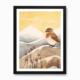 Bird Illustration Sparrow 2 Art Print