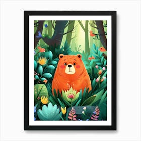 Luxmango Bear In Forest2 Art Print