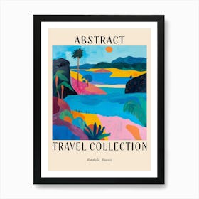 Abstract Travel Collection Poster Honolulu Usa 4 Art Print