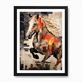 A Horse Painting In The Style Of Collage 2 Art Print