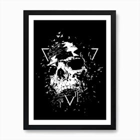 Skull X Black And White Art Print