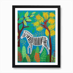 Maximalist Animal Painting Zebra 2 Art Print