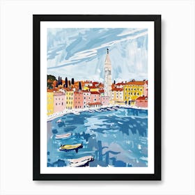 Travel Poster Happy Places Rovinj 2 Art Print