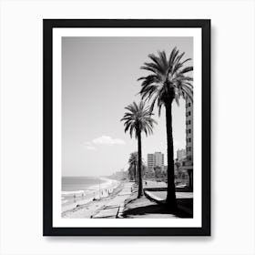 Tel Aviv Israel Mediterranean Black And White Photography Analogue 8 Art Print