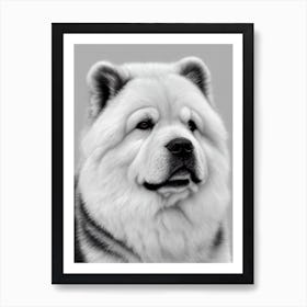 Chow Chow B&W Pencil Dog Art Print