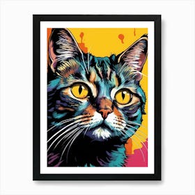 Cat Portrait Pop Art Style (9) Art Print