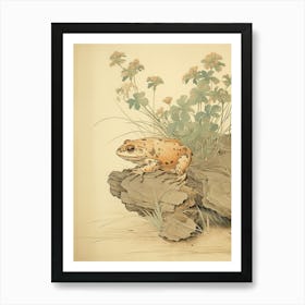 Resting Frog Japanese Style 7 Art Print