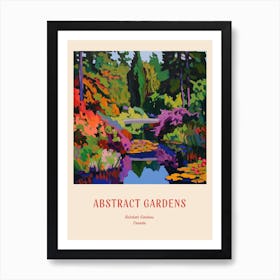 Colourful Gardens Butchart Gardens Canada 4 Red Poster Art Print