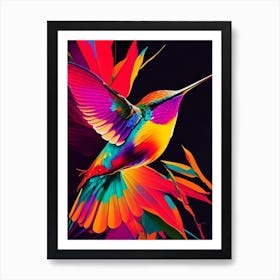 Fiery Throated Hummingbird Andy Warhol Inspired 2 Art Print
