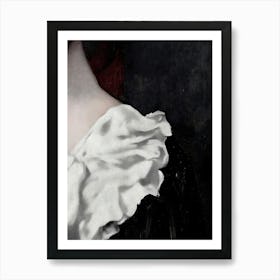 Dark Gothic Lady In Black And White 1 Art Print