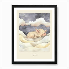 Sleeping Baby Piglet 2 Nursery Poster Art Print