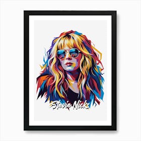 Stevie Nicks 03 Portrait Music Icon WPAP Pop Art Style Art Print