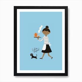 Coffee Waitress Art Print