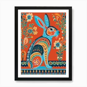 Hare Folk art, 1455 Art Print