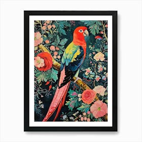 Floral Animal Painting Parrot 2 Art Print