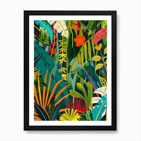 Tropical Jungle Seamless Pattern 1 Art Print