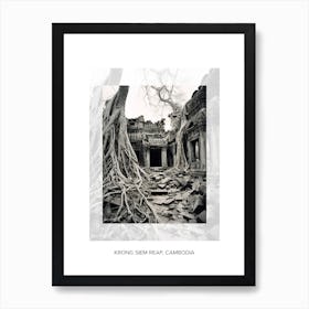 Poster Of Krong Siem Reap, Cambodia, Black And White Old Photo 3 Art Print