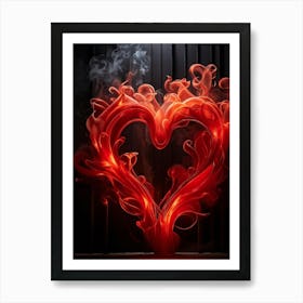 Abstract Vision Of Passionate Flames Swirling With Smoky Tendrils Pulsing With The Unforgiving Heat (1) Art Print