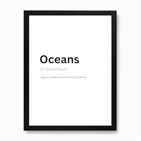 Oceans Definition Meaning Art Print