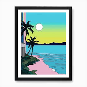 Minimal Design Style Of Miami Beach, Usa 8 Art Print