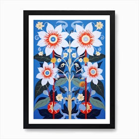 Flower Motif Painting Passionflower 3 Art Print