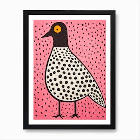 Pink Polka Dot Turkey 1 Art Print