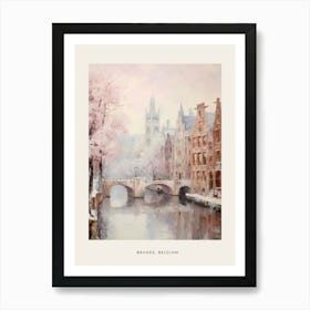 Dreamy Winter Painting Poster Bruges Belgium 4 Art Print