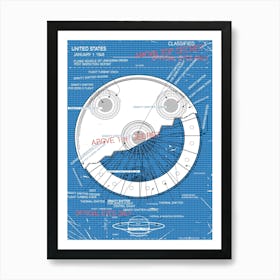 Blueprint Of A UFO Spaceship Art Print